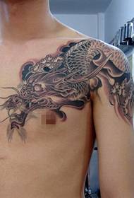 Tatuagem de dragão masculino xale exclusivo