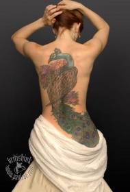 Paunova tetovaža slika šareni paunova tetovaža uzorak