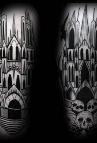 Patrón de tatuaje de iglesia patrón de tatuaje de iglesia sagrada devota