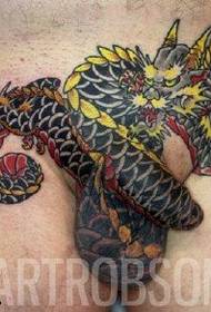 Chinese dragon tattoo pattern in mysterious parts