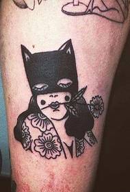 Bat at disenyo ng tattoo ng tattoo na hindi binibigyang pansin
