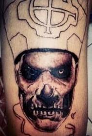 Horror movie style black gray man zombie tattoo pattern