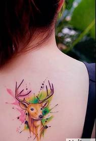 Suitable for girls' back color small tattoos