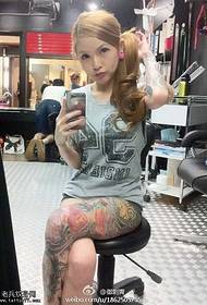 Hot sexy beautiful tattoo artist