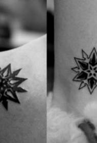 Male and female star fancy tattoo pattern