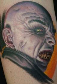Renkli korkunç vampir adam dövme deseni