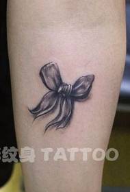Black gray bow tattoo pattern that girls like
