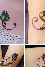 Absolutamente cute kitten girl pattern di tatuaggi