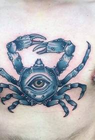 Crab tattoo patroon lewendige krab tattoo patroon
