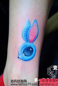 Super cute beauty legs rabbit tattoo pattern