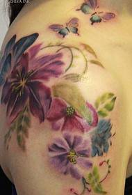 Colorful flower tattoos are very sexy