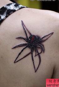 Sieviešu tetovējuma modelis: plecu krāsas zirnekļa tetovējuma modeļa tetovējuma attēls