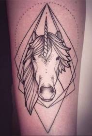 Ipateni ye-Unicorn tatto entle enje ngomntwana kunye nephupha le-unicorn
