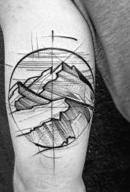 Berget tatuering geometrisk design känsla av tatuering mönster