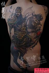 Superdominerende helbakskrigshest Guan Gong tatoveringsmønster