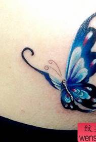Patrón de tatuaxe de bolboreta de cor favorita da filla