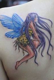 女紋身圖案：肩膀顏色精靈翅膀紋身圖案紋身圖片