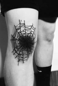 Line tattoo illustration male student knee on black line tattoo picture
