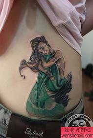 Girl's waist beautiful mermaid tattoo pattern