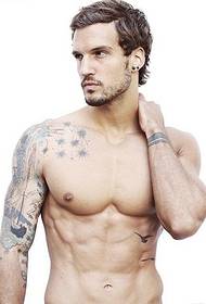 Handsome European and American male tattoo pictures