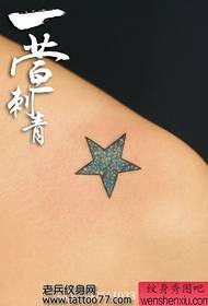 a cool five-pointed star universe tattoo pattern