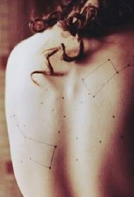 Beautiful black and white constellation tattoo