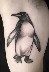 Shoulder black funny penguin tattoo pattern