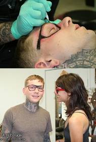 Realistic image of glasses tattoo pattern