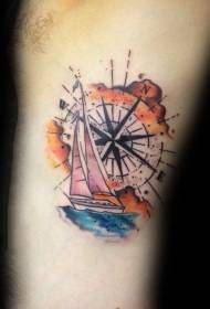 Compass tattoo, compass, tattoo, pattern