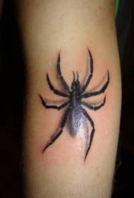 Male arm 3D black spider tattoo pattern
