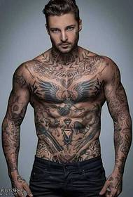 Chest handsome man tattoo pattern