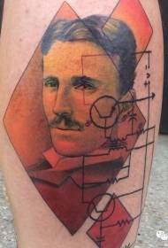 Leg color science portrait electric figure tattoo pattern