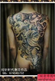 Dibuix clàssic de tatuatges de creuament de Dharma a l'esquena completa