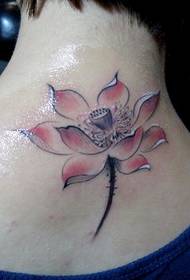 Uzorak tetovaže lotosa u modnom stilu s tintom