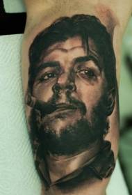 Portrait of shoulder black brown smoking man tattoo