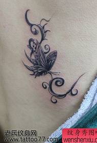 Beautiful back beautiful butterfly vine tattoo pattern
