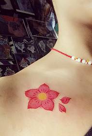 Goddess chest sexy floral petal tattoo pattern