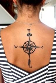 kompas tetování vzor, který vám umožní vždy najít směr