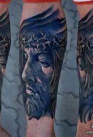Arm religious handsome jesus portrait tattoo pattern