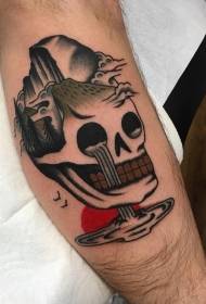 bungo ng tattoo na malambot at chic skull tattoo