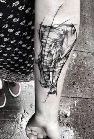 Tetoválás mintás vonalas rajz Fiú kedvenc kisállat tetoválása uralkodó tetoválás mintás vonalas rajz