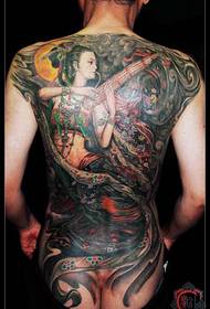 Male back beautiful back beauty flying Tian Dunhuang tattoo pattern