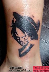 Leg One Piece Luffy Totem Portrait Tattoo Pattern