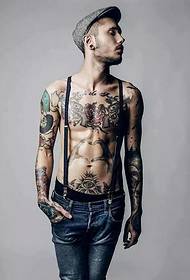 Personality handsome foreign man fashion tattoo