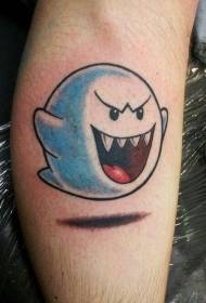 Modré kreslené strašidelné kreativní tetování vzor