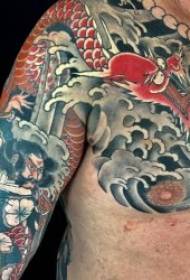 Chongtian Dragon Tattoos Disegni tradiziunali cù diverse sfumature di tatuaggi
