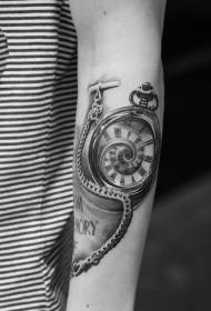 Tatuaggio di orologio svegliu mudellu di tatuaggio di orologio di tasca di orologio di pettu