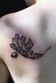 Leaf tattoo, meridian leaf tattoo pattern