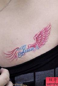 Modello di tatuaggio femminile: Immagine del tatuaggio del tatuaggio del tatuaggio delle ali di colore del torace