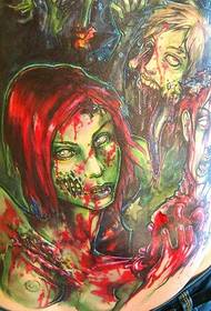 Moteriška zombių tatuiruotė